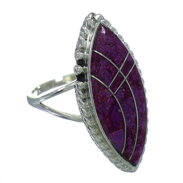Sterling Silver And Magenta Turquoise Southwestern Ring Size 5-1/4 YX66842